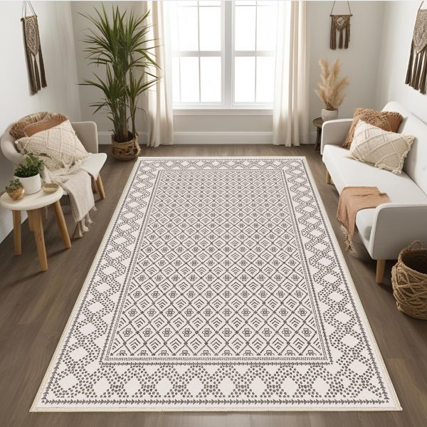 فرش ماشینی مدرن اورکوم طرح مینیمال تینا کد orkom_1119_1