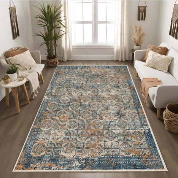 فرش ماشینی مدرن اورکوم طرح مینیمال ترنم کد orkom_1123_1 (حراجی)