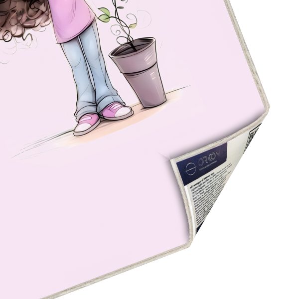 فرش ماشینی اتاق کودک اورکوم طرح دختر کد kids_9001