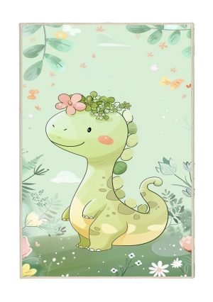 فرش ماشینی اتاق کودک اورکوم طرح دایناسور کد kids_9002