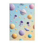 فرش ماشینی اتاق کودک اورکوم طرح فضانورد کد kids_9003