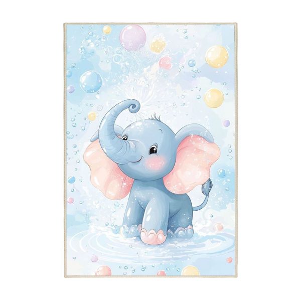 فرش ماشینی اتاق کودک اورکوم طرح فیل کد kids_9005