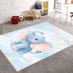 فرش ماشینی اتاق کودک اورکوم طرح فیل کد kids_9005