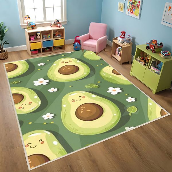 فرش ماشینی اتاق کودک اورکوم طرح آووکادو کد kids_9006