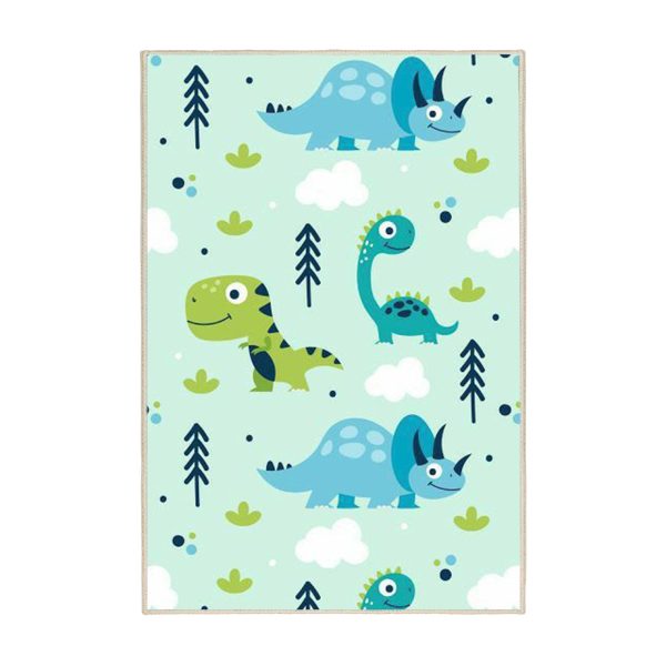 فرش ماشینی اتاق کودک اورکوم طرح دایناسور کد kids_9008