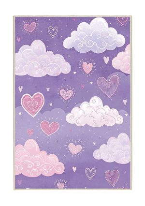 فرش ماشینی اتاق کودک اورکوم طرح آسمان کد kids_9009