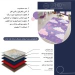 فرش ماشینی اتاق کودک اورکوم طرح آسمان کد kids_9009