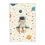 فرش ماشینی اتاق کودک اورکوم طرح فضانورد کد kids_9012