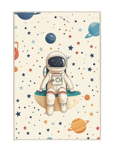 فرش ماشینی اتاق کودک اورکوم طرح فضانورد کد kids_9012