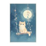 فرش ماشینی اتاق کودک اورکوم طرح گربه کد kids_9013