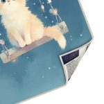 فرش ماشینی اتاق کودک اورکوم طرح گربه کد kids_9013