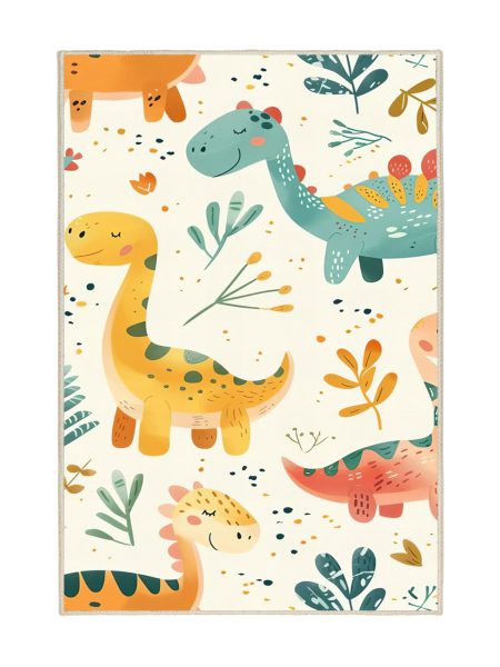 فرش ماشینی اتاق کودک اورکوم طرح دایناسور کد kids_9014