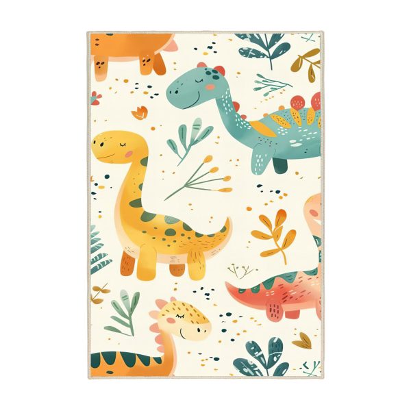 فرش ماشینی اتاق کودک اورکوم طرح دایناسور کد kids_9014