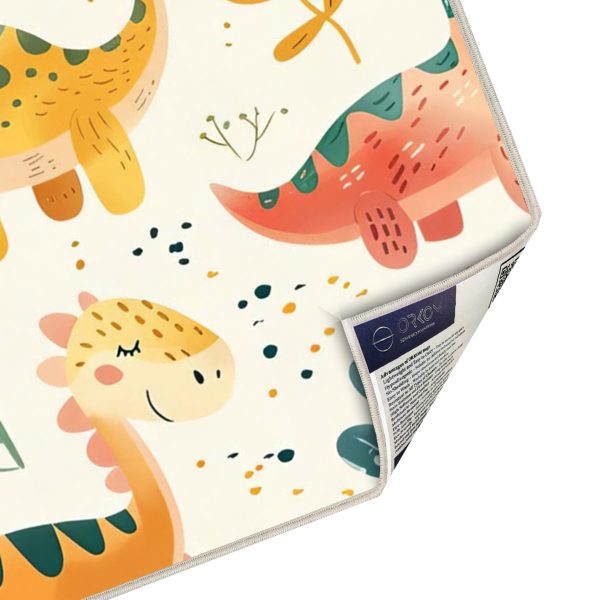 فرش ماشینی اتاق کودک اورکوم طرح دایناسور کد kids_9014