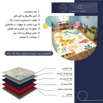 فرش ماشینی اتاق کودک اورکوم طرح دایناسور کد kids_9014