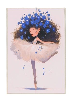 فرش ماشینی اتاق کودک اورکوم طرح دختر بالرین کد kids_9015