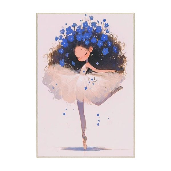 فرش ماشینی اتاق کودک اورکوم طرح دختر بالرین کد kids_9015