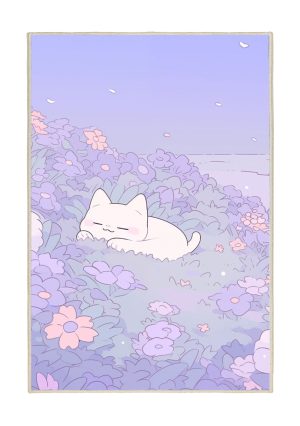 فرش ماشینی اتاق کودک اورکوم طرح گربه کد kids_9016