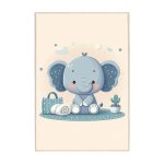 فرش ماشینی اتاق کودک اورکوم طرح فیل کد kids_9017