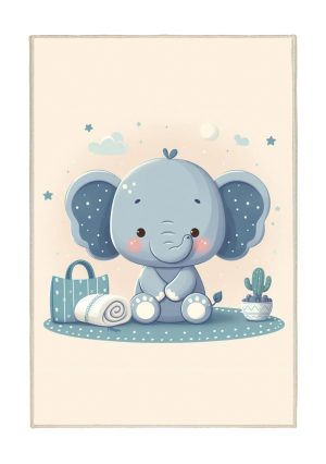 فرش ماشینی اتاق کودک اورکوم طرح فیل کد kids_9017