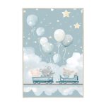 فرش ماشینی اتاق کودک اورکوم طرح قطار موشها کد kids_9020