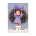 فرش ماشینی اتاق کودک اورکوم طرح دختر مو فرفری کد kids_9022